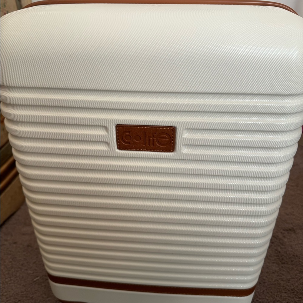 GoLife White and Brown Luggage
